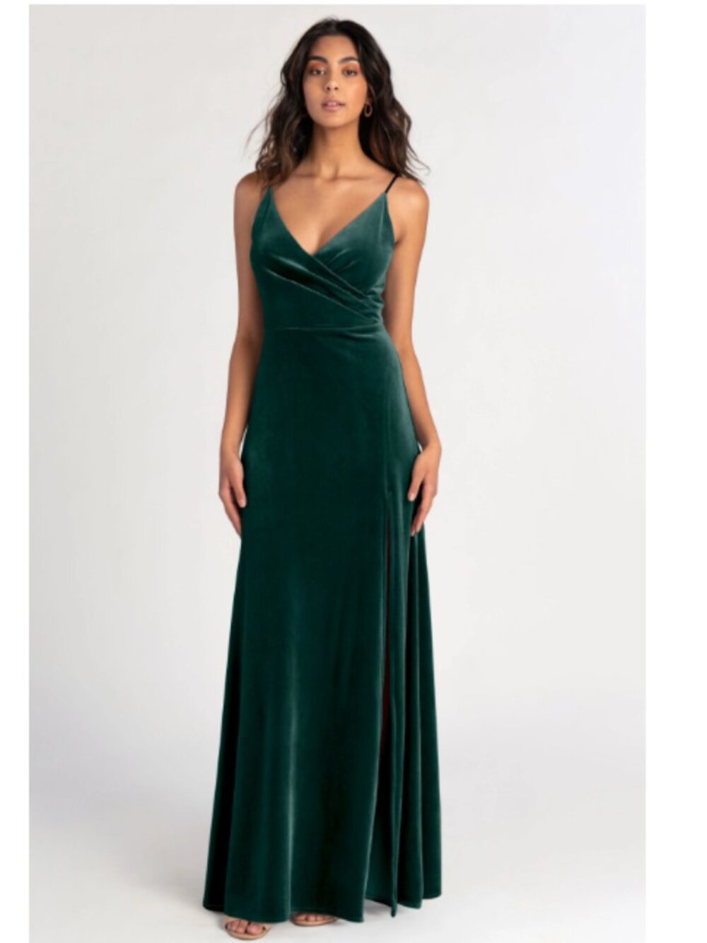 Jenny Yoo Emerald Velvet Dress Size 16